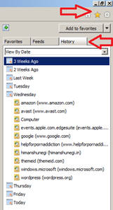 View internet history in Internet Explorer